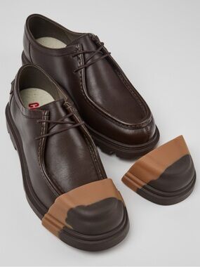 Camper Junction Brown Leather Lace-Up Boat shoes without Toe Protectors size 9